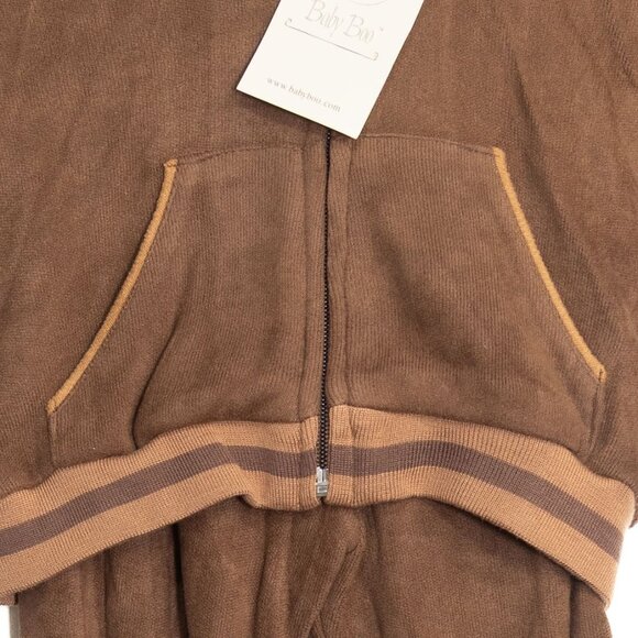 Baby Boo Size 3T Brown Hooded Corduroy Zip-Up Jacket & Flared Pants Set - Picture 3 of 8